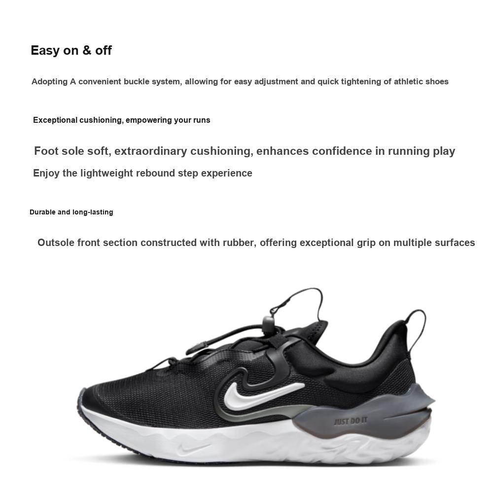 Nike Run Flow Durable Low-Top Kids Running Shoes Kids Running Shoes Black White DR0472-001