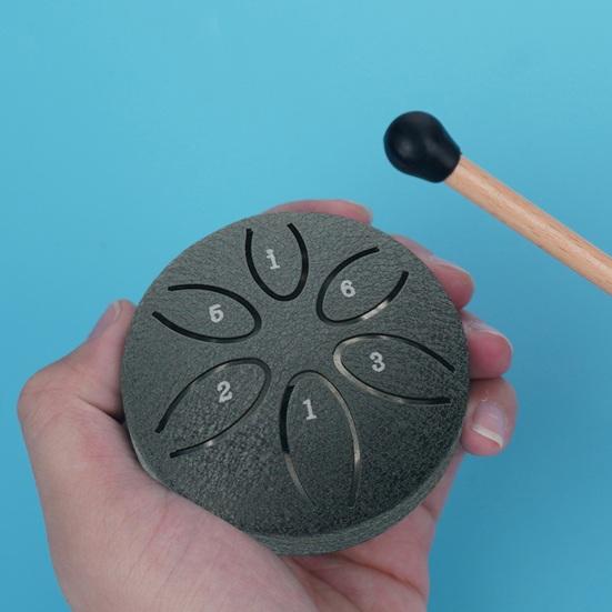 Steel Tongue Drum for Kids 3 Inches 6 Notes Mini Rain Drums Outside Rain Music Maker with Mallets And Music Book for Garden Camping Meditation Yoga
