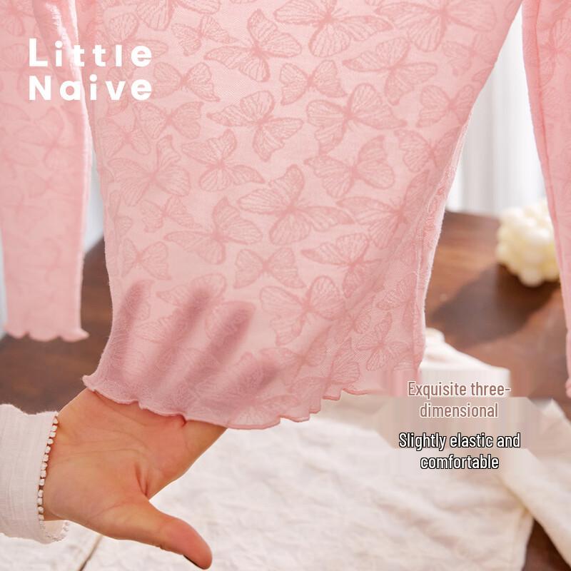 Little Naive Girls' Jacquard Long-Sleeve T-Shirt