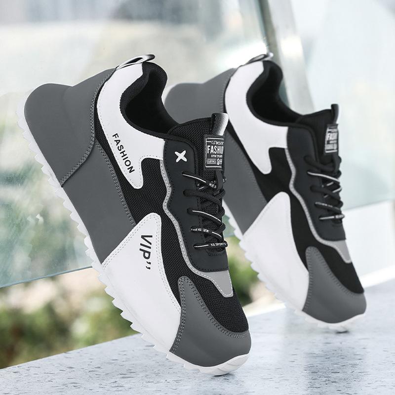 Chunky Men Sneaker Plus Size 45 46 47 48 Sport Shoes Fashion Mesh Breathable Casual Shoes Increased Internal Platform Shoes