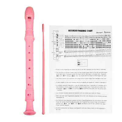 8 Hole Recorder Lightweight Portable Descant Flauta Recorder ABS Clarinet for Students Kids Pink
