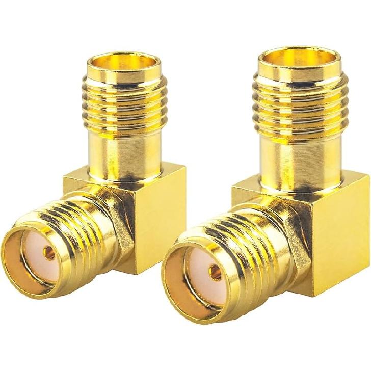 Boobrie 2-Pack Upgraded SMA Female to RP-SMA Female Adapter DC-18GHz VSWR ≤1.15 RF Coaxial Gold-Plated Adadper for FPV Drone Signal Booster