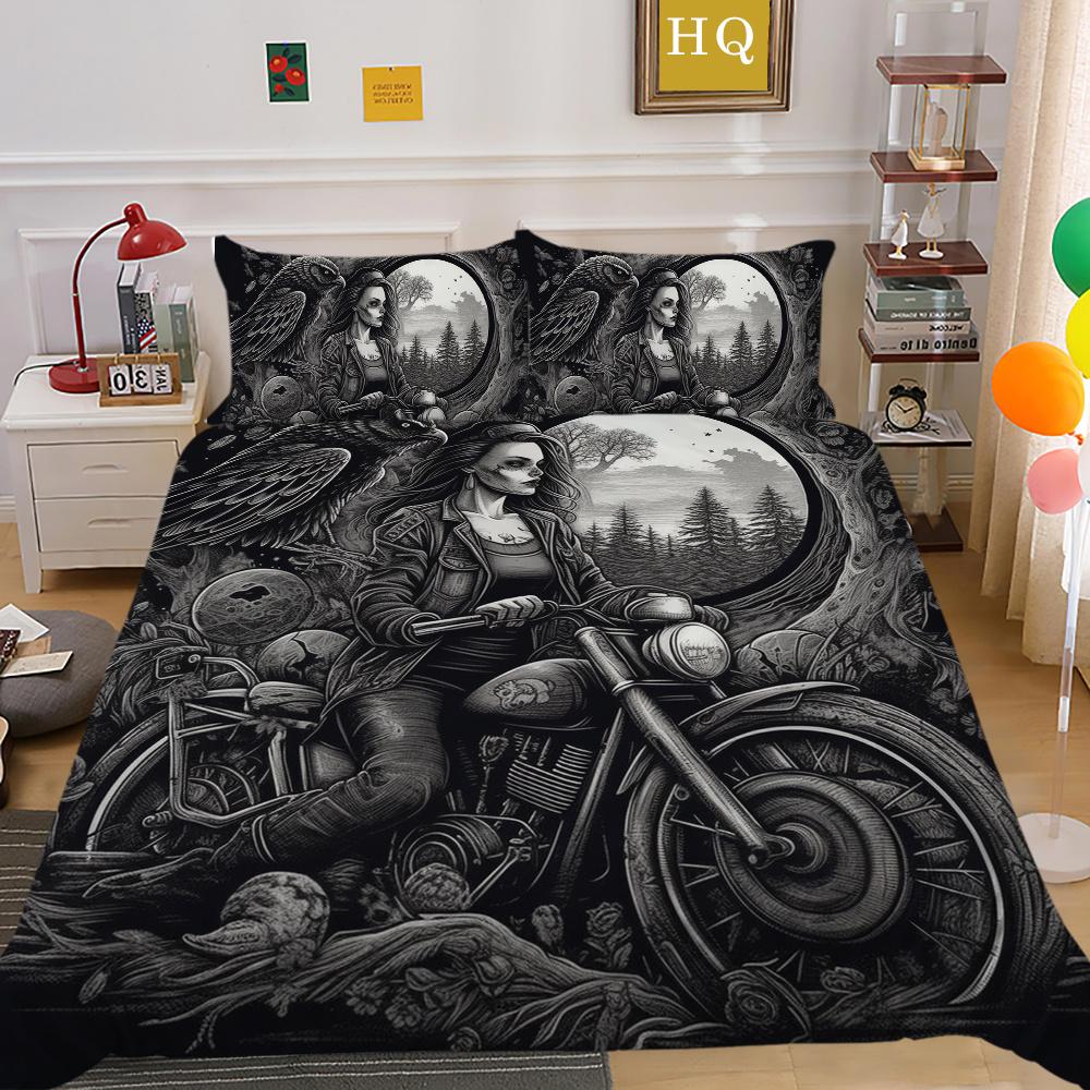 3D Beauty Skull Druck Bettwäsche Twin Size Polyester Tagesdecken Teen Design Mode Heimtextilien