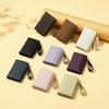 New PU Women's Purse Solid Color Fold Over Short Wallet Large Capacity with Zipper Design Card Bag