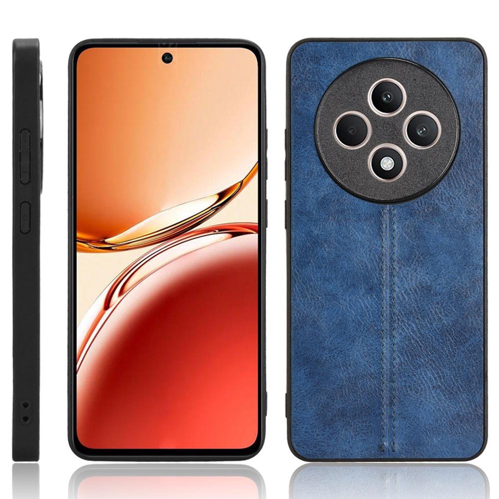

For Oppo Reno12 F 4G Cell Phone Case Stitching Line PU Leather+PC+TPU Anti-Drop Cover Black
