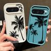 For Google Pixel 9 Pro XL 8A 8 7 Pro 7A Phone Case Shell Coconut Tree Print Matte Shockproof TPU Soft Anti-Fall Lens Protection Bumper Cover