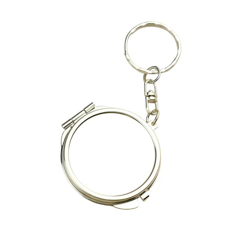 Portable Double Sided Mini Compact Mirror Keychain for Makeup Touch Ups On the Go Ideal for Travel and Daily Use