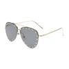 2026 New Toad-shaped Metal Sunglasses Large Frame Frameless Rice Nail Fashion Street Sunglasses