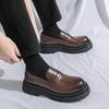 Small Leather Shoes British Spring New Platform Loafers Trendy Casual Shoes Overfitting Leather Shoes Men's Foreign Trade Men's Shoes