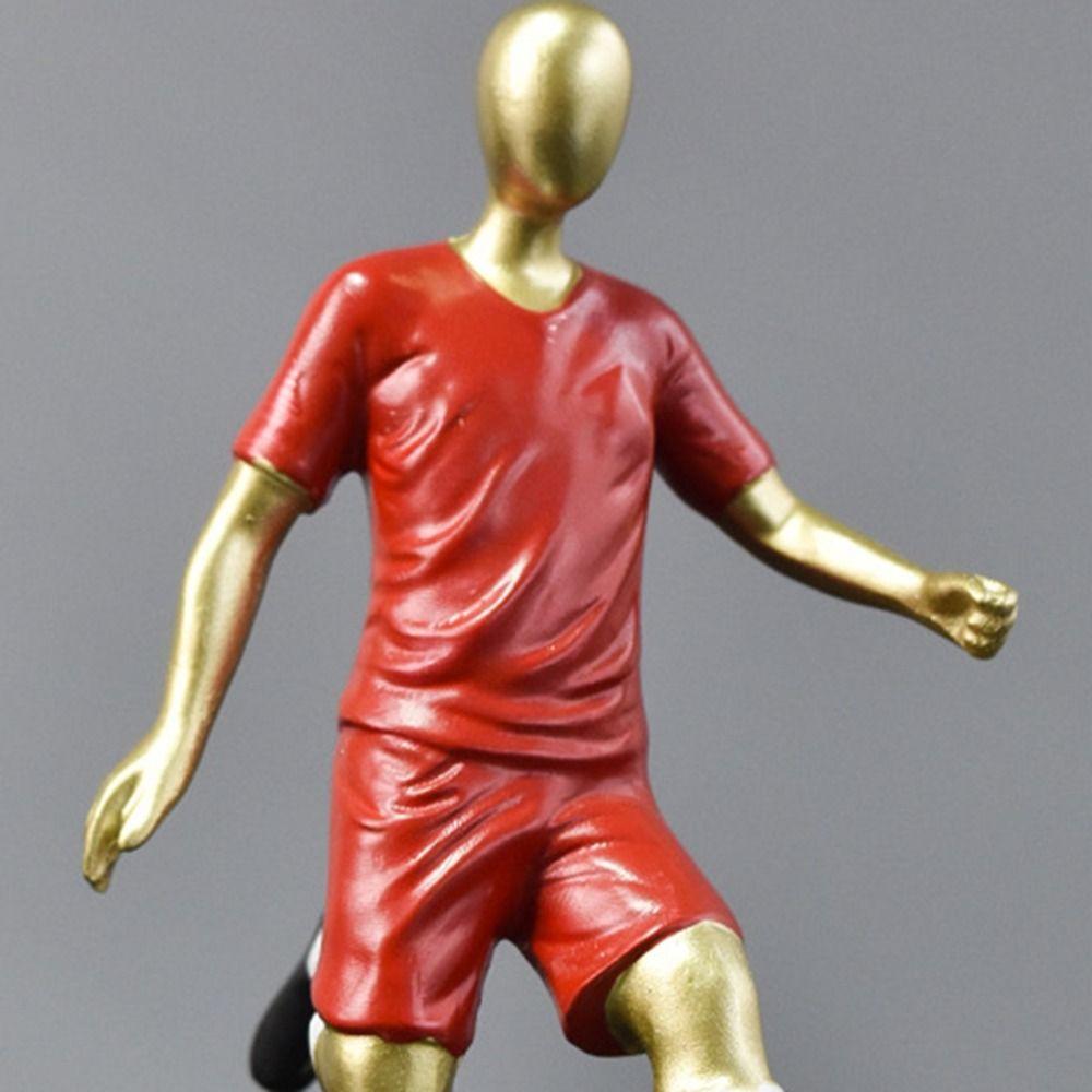 Mini Soccer Team Figurine Exquisite Football Player Statue Football Player Resin Figurine Bedroom