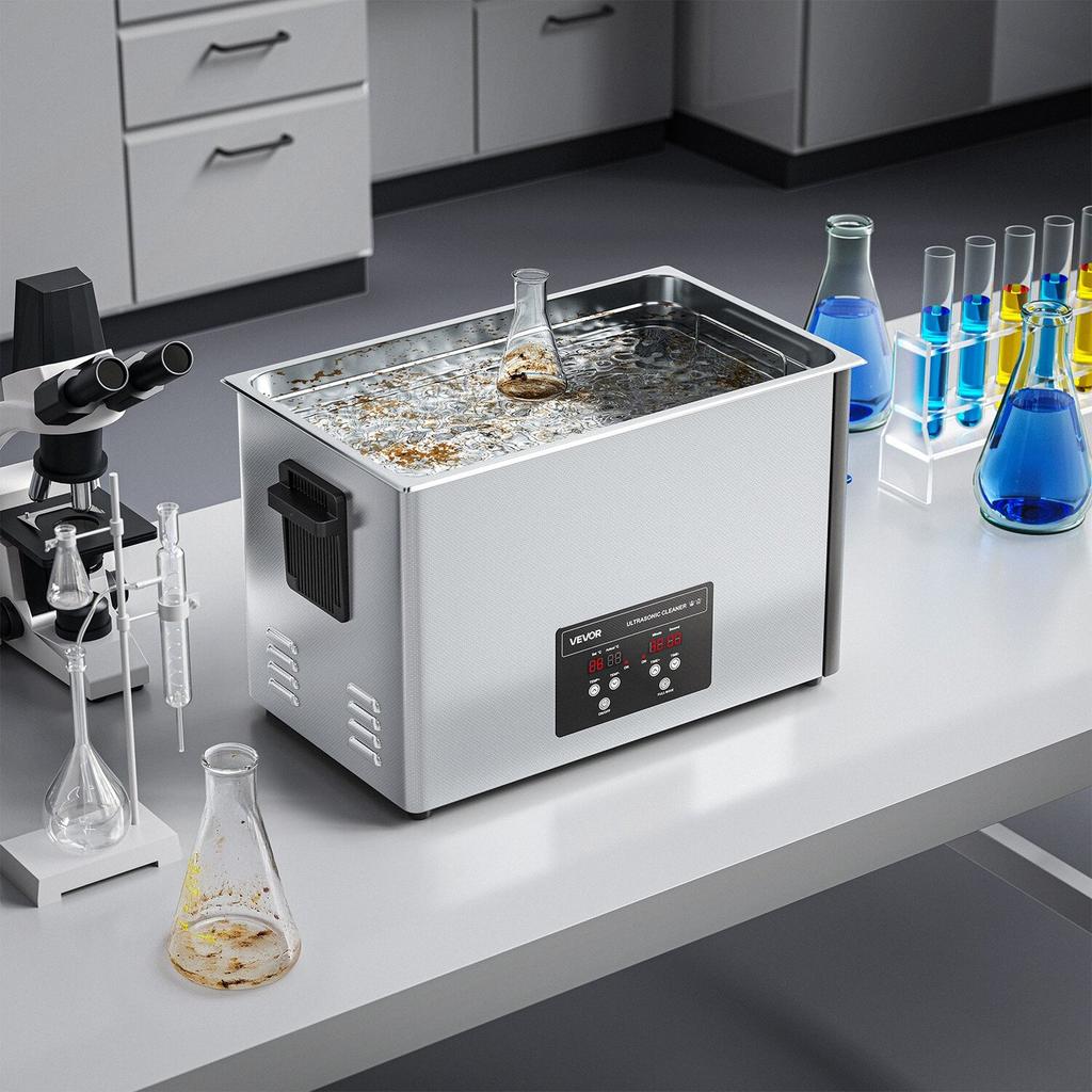 30L Ultraschallreiniger, Professionelle Ultraschallreinigungsmaschine mit Reinigungskorb & Digitalanzeige, 480W Edelstahl 40kHz Industrielle Reinigung