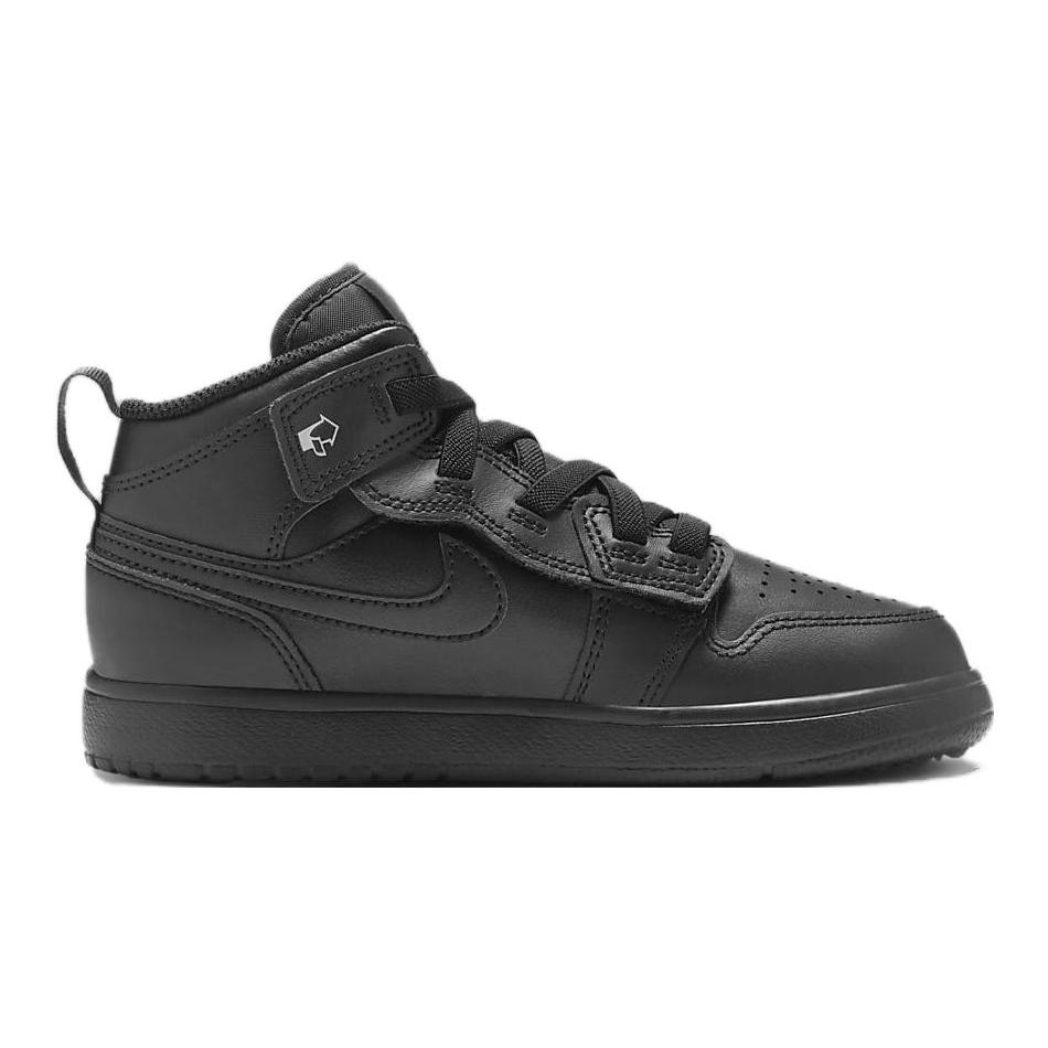 New Jordan Air Jordan 1 Anti Slip Wear Resistant Mid Top Children's Basketball Shoes Black Children Aged 3 7 Years Old DR9745-093