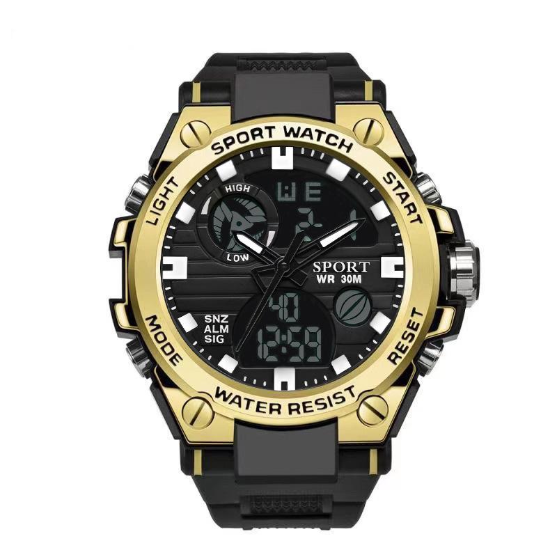 Electronic Watch Multifunctional Youth Outdoor Sports Luminous Student Quartz Dual Display