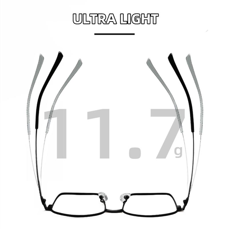 Óculos de Leitura Retrô Ultraleves de Titânio Puro de Alta Qualidade Para Homens e Mulheres Anti Luz Azul Óculos de Presbiopia +100 +200 +250