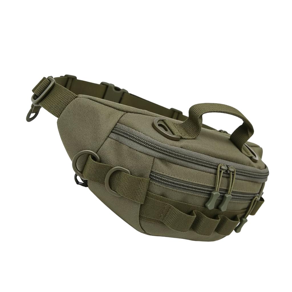 Waist Bag Lightweight Water Proof Oxford Cloth Sling Bag with Adjustable Strap for Outdoor Hiking Running Green