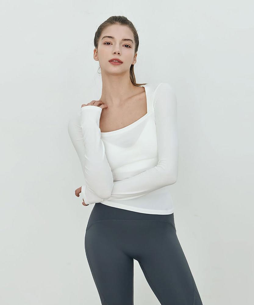 Debiweeo Even Square Neck T-Shirt Devi-T0101-White