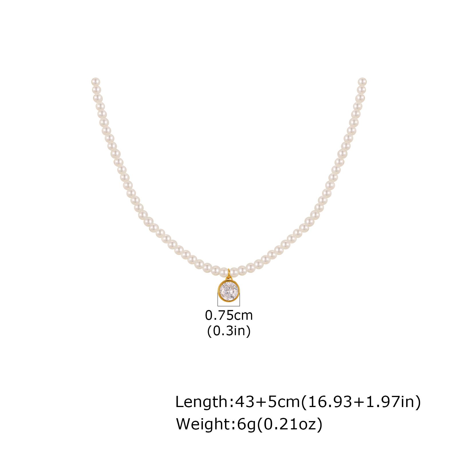 

Vnox Simulated Pearl Chain Choker Necklaces For Women Girls Heart Round CZ Stone Pendant Jewelry Gifts