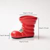 Boot Vase For Flowers Red Ceramic Planter Arrangements Boot Vase For Indoor Home Porch Farmhouse Christmas Holiday Table