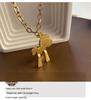 Korean Influencer Sweater Chain: Long, Non-Fading Little Horse Necklace Pendant in Titanium Steel for Women's Fashion.