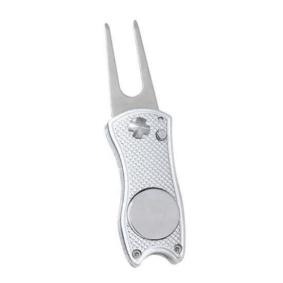 Składany znacznik kulki ze stali nierdzewnej Golf Divot Tool Pitch Groove Repair Cleaner