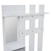 Coat Rack for the Entrance Area, Shoe Cabinet, Mirror and Clothes Hooks, Wall-Mounted Wardrobe, for Hallway Entrance Area, White, 120x30x180cm