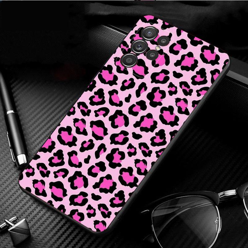 Phone Case for Samsung S26 S25 S24 S23 S22 Ultra S23 S22 S25 Plus S24 FE S26Edge Pink Leopard Print Case