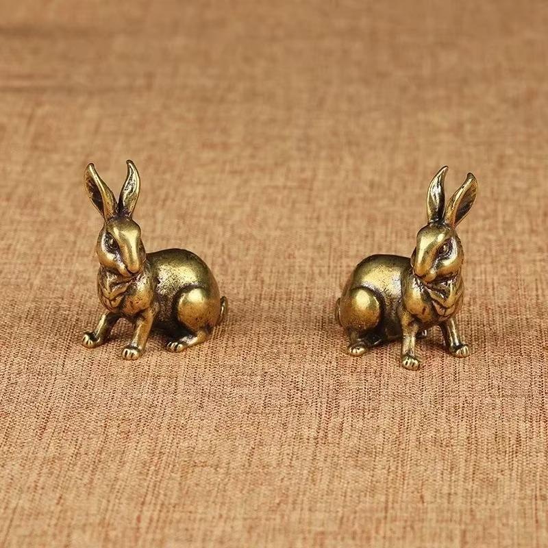 Chinese brass lucky zodiac mini bronze statue pure copper animal handmade home decoration