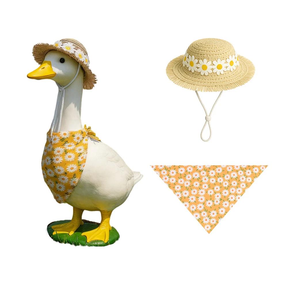 Puppy Cat Costume Daily Wear Photo Prop Spring Dog Hat Pet Bandana Set Rustic Farmhouse Porch Decor Accessories