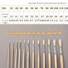 12Pcs Oil Brushes Round Head Pig Bristle Hair Acrylic Art Brushes Long Wood Rod Painting Brush Artist Supply