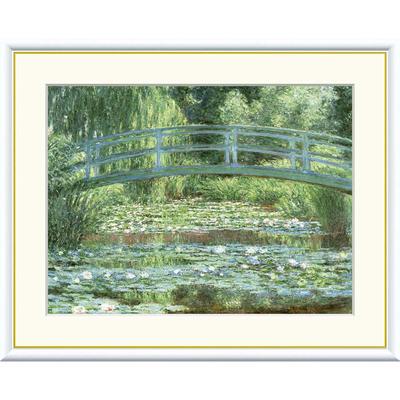 Sunny Town Gallery Framed Painting Claude Monet "Water Lily Pond and Japanese Bridge" F6 Framed Art Frame [String and Hook Included] 52 X 42 Cm