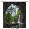 3D Nature Landscape Waterfall Scenery Waterproof Shower Curtain Bathroom Products Creative Polyester Bath Curtain With 12 Hooks