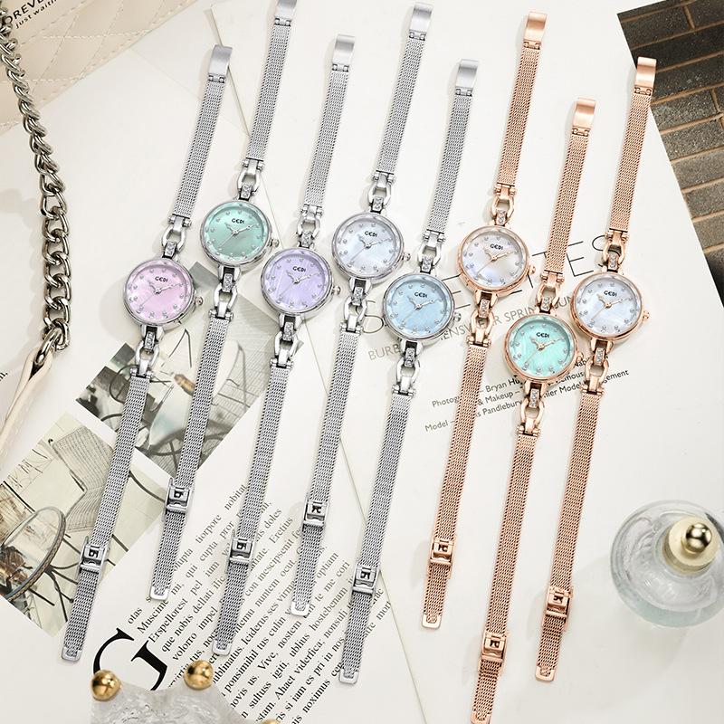 Light Luxury Bracelet Watch, High-End Fritillary Plate Quartz Watch, Women'S Small Stainless Steel With Waterproof Watch