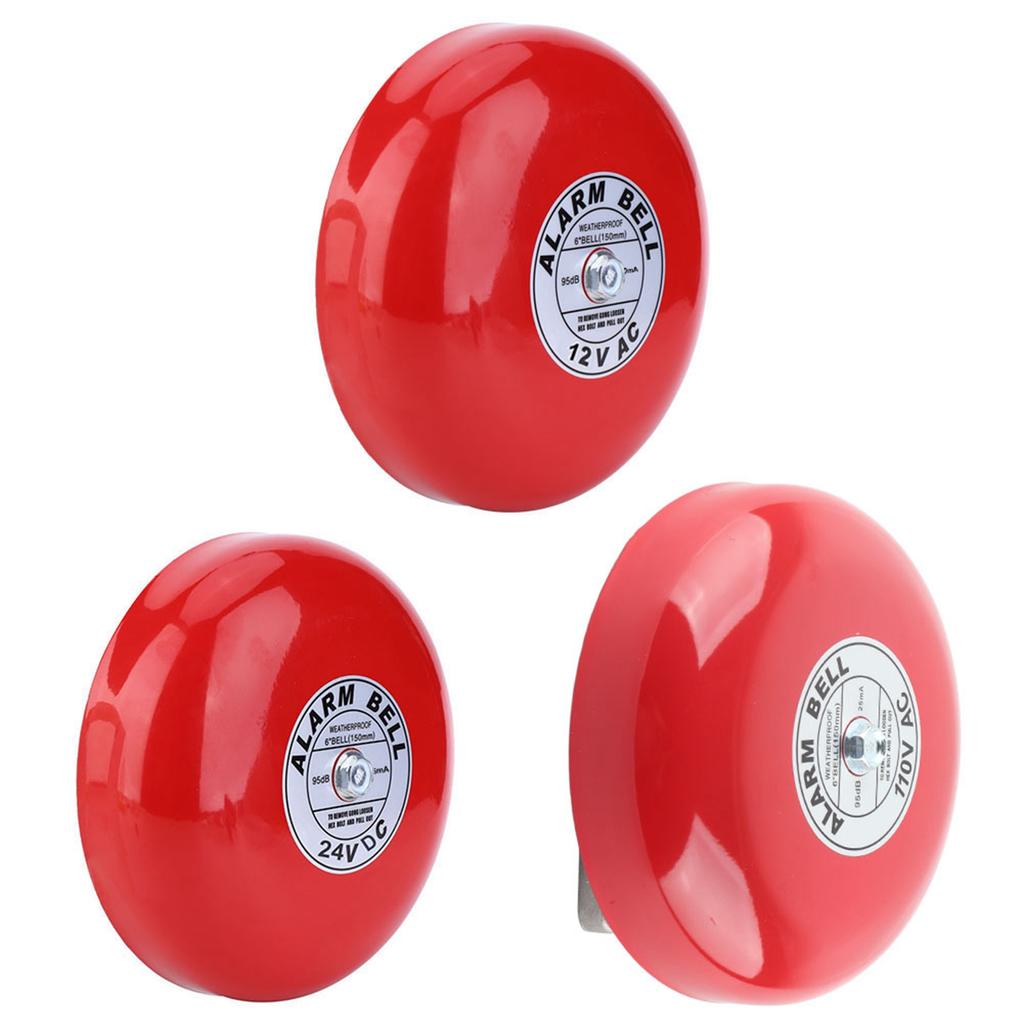 Alarm Bell Fire Alarm Bell CB‑6B 95dB Metal Electric Round Alarm Bell School Home Factory Security Alarm Bell Metal Alarm Bell