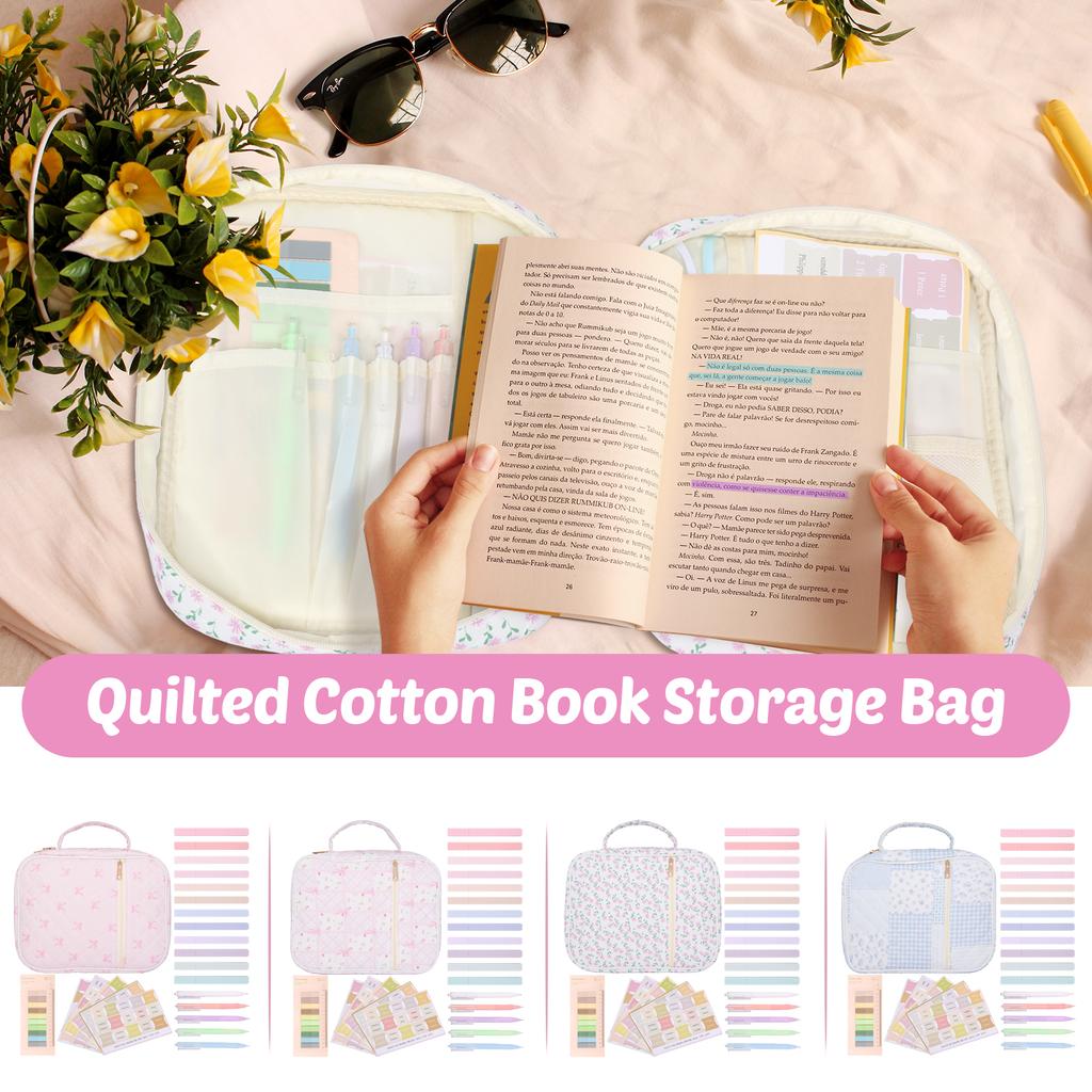 Bible Cover Case for Women Large Bible Cover Bag Study Supplies Journaling Kit Book Carrying Case with Highlighter Christian