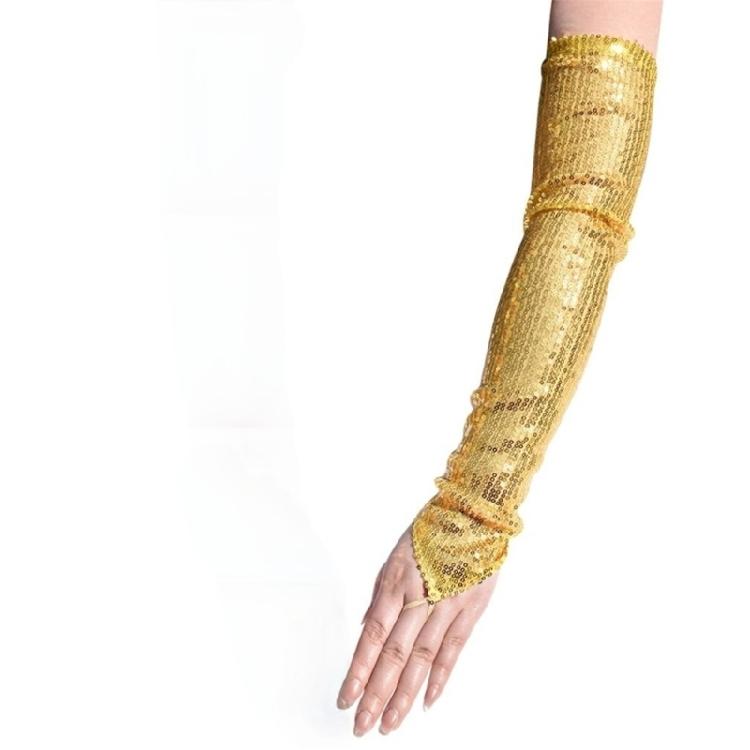 Glitters Fingerless Halloween Gloves Cosplay Party Wear Practical Polyester Fabric Role Play Stage Accessory