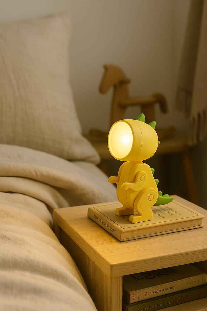 Kreslená dinosauří lampa Ohebné končetiny se vzhledem Rozkošné blikání Mini velikost Ochrana očí Noční
