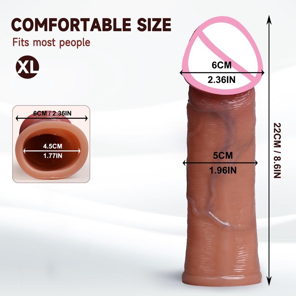 Soft Silicone Cock ring Condom Enlargement Dildo Penis Sleeve Realistic Penis Extender Adult Sex Toys for Men Condom Cock Sleeve