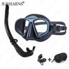 JUNHAINS Free Diving Mask Low-Capacity Aluminum Alloy Glasses Frame Wet Breathing Tube Snorkel Set For free diving, snorkeling