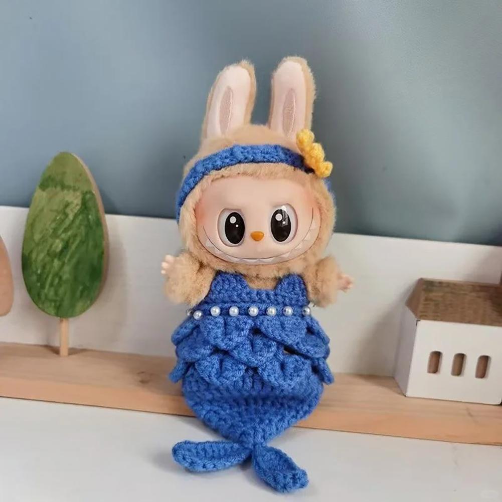 For 17cm Labubu Doll Clothes Fashion Clothes Swimwear Mermaid Clothes Color Match Cherry Suit Dolls Accessories Cute Decoration Little Clothes