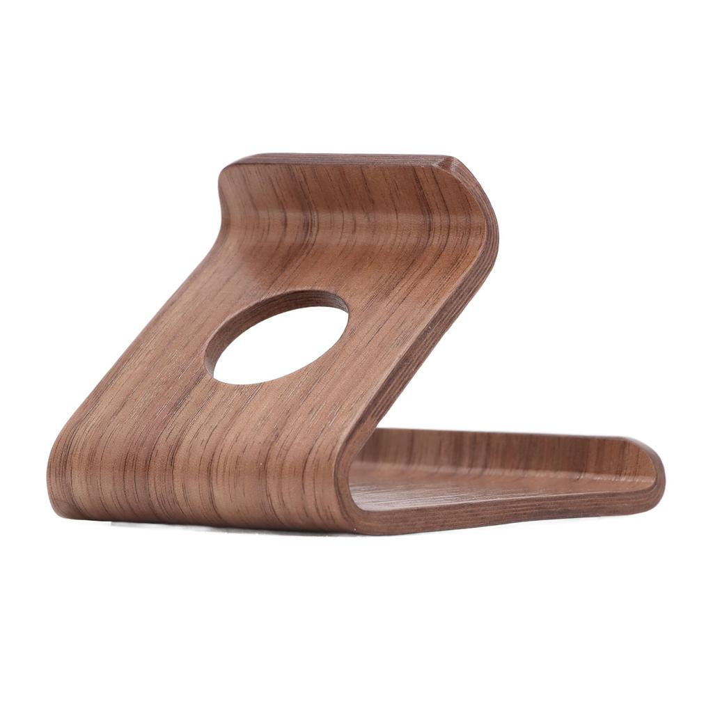 Wooden Phone Stand Waterproof Ergonomic Integrated Wood Tablet Holder with TPU Non Slip Pad Light