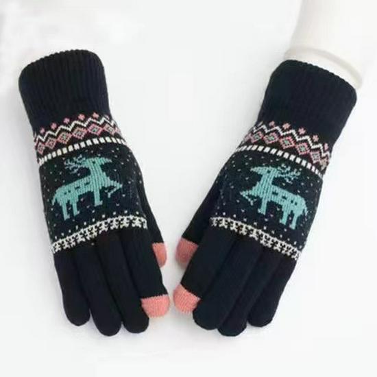 Korean Style Winter Touchscreen Knitted Gloves - Cute, Warm, Cold-Proof for Female Students & Cycling