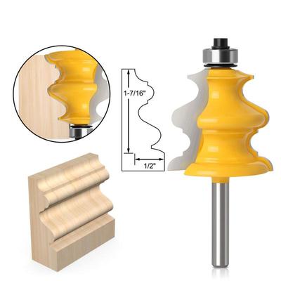 1pc corrimão moldagem arquitetônica roteador bit carpintaria fresa para madeira bit face mill ferramenta-6mm 1/4 8mm 1/2 12mm haste
