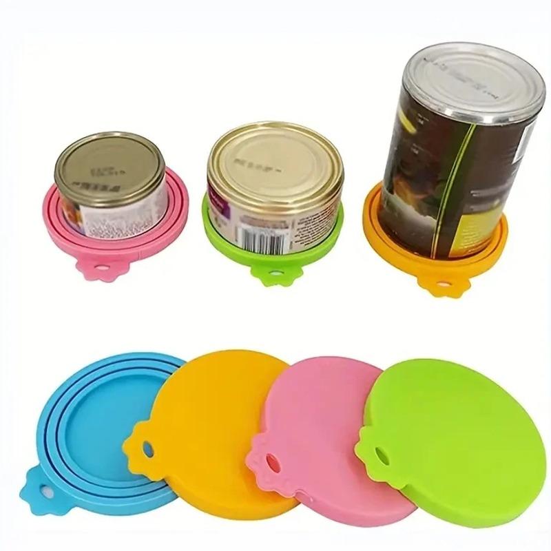 Silicone Pet Canister Lid for Cat and Dog Food Storage Three-in-one Silicone Sealing Cover for Food Preservation