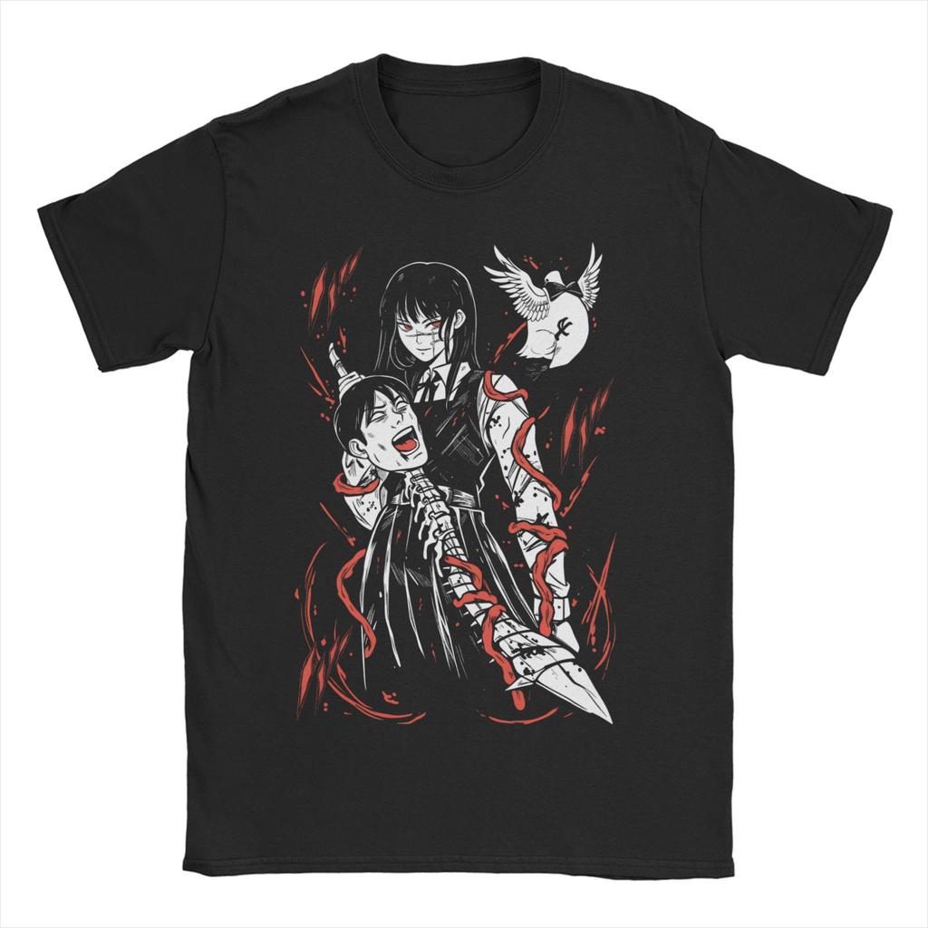 Herren Damen T-Shirts Yoru Chainsaw Man Anime Lustig 100% Baumwolle T-Shirt Tanaka Rückenmarks-Schwert T-Shirt Kleidung Übergröße