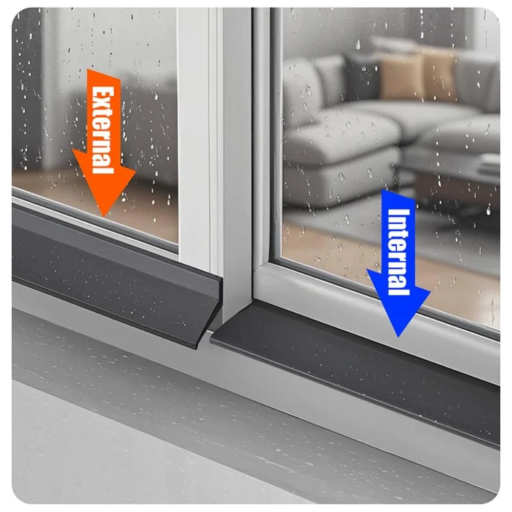 Sliding Window Water Barrier Outdoor Rain Deflector Strip Door Rain Drip Edge Exterior Waterproof Weather Seal Strip