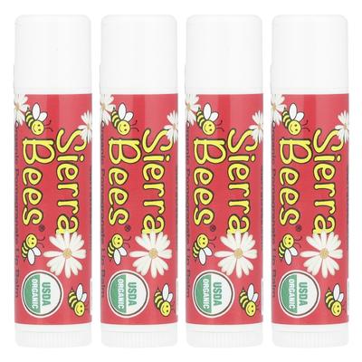 Organic Lip Balm, Pomegranate, 4 Pack, 4.25G (0.15Oz) Each