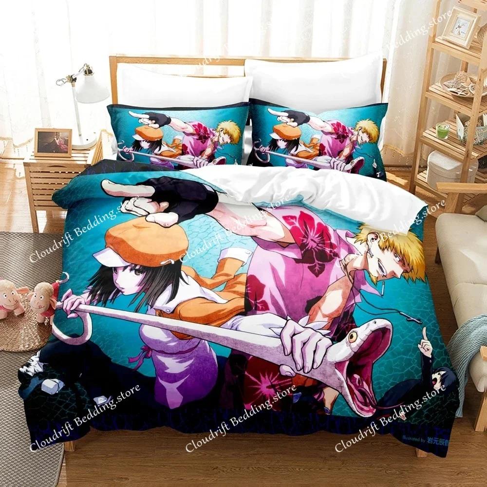 Neues 3D-Druck Monogatari Serie Bettwäsche-Set Anime Araragi Koyomi Bettbezug Doppel Einzel Voll Queen King Erwachsener Kinder Steppdeckenbezug02