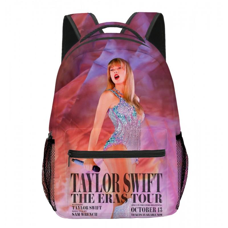 Taylor Swift Themed Kids School Backpack Set Elementary Students Oxford Fabric Breathable Lightweight With Padded Straps