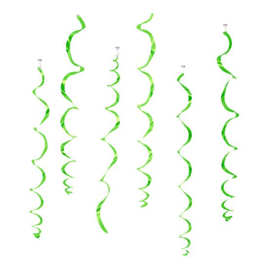 6 Pcs Colorful Ceiling Swirl Foil Decorations Plastic Hanging Spiral Streamers for Wedding Birthday Graduation New Year Party Decoration