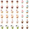 36Pcs Simulation Food Cupcake Charms 9 Styles Opaque Resin Pendant with Platinum Tone Loops for Jewelry Making DIY Craft Necklace Earring Key Chain